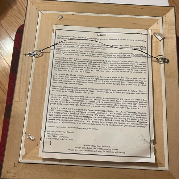 Patricia Kingsley Signed printed canvas “DANIEL” Religious painting 12 Prophets - Picture 8 of 15